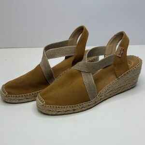 Toni Pons Tona Suede Espadrille Wedge Women's Size 39/8.5